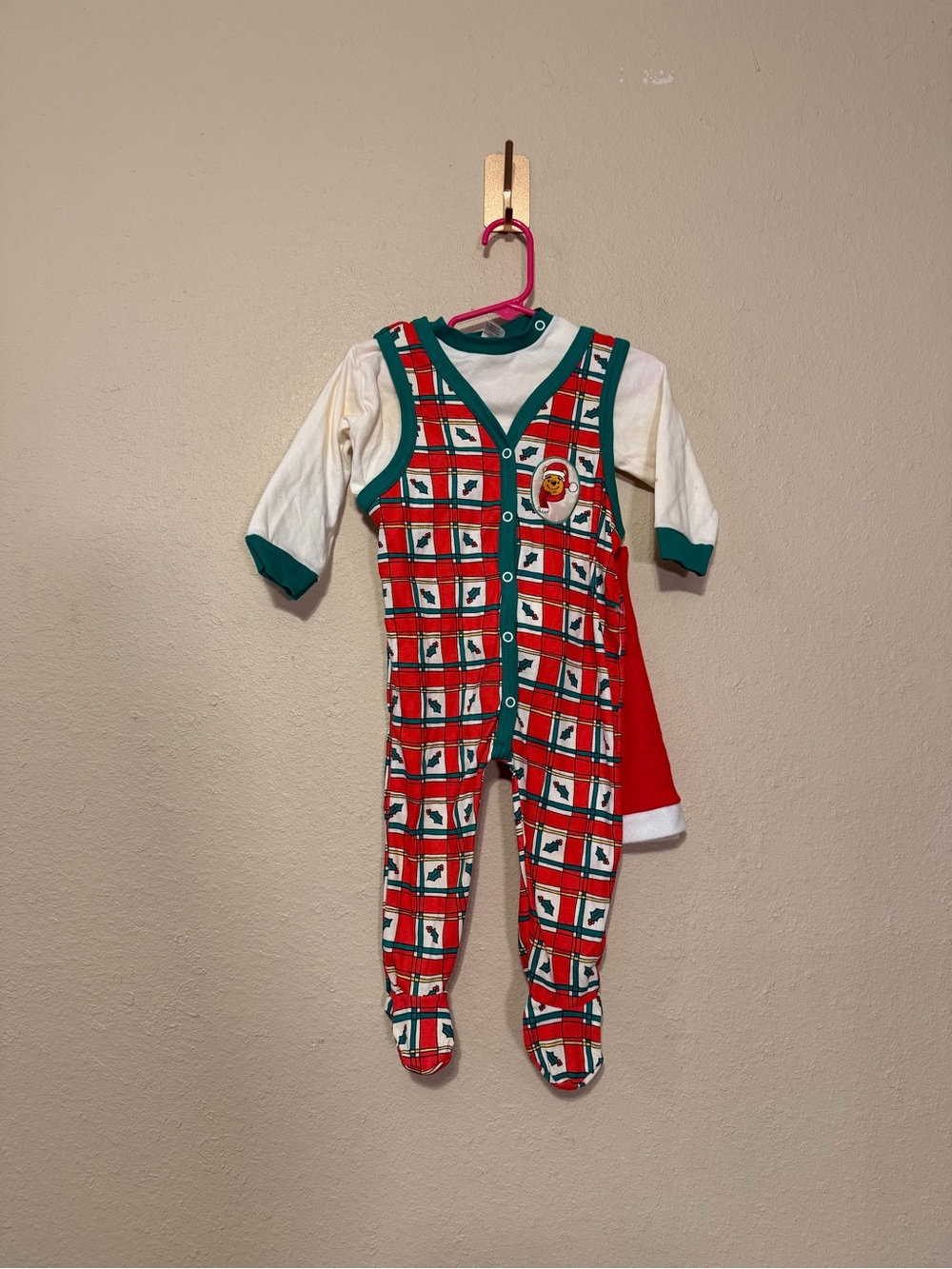 Vintage 90’s Disney Winnie the Pooh Christmas Outfit Size Medium 19-26 pounds